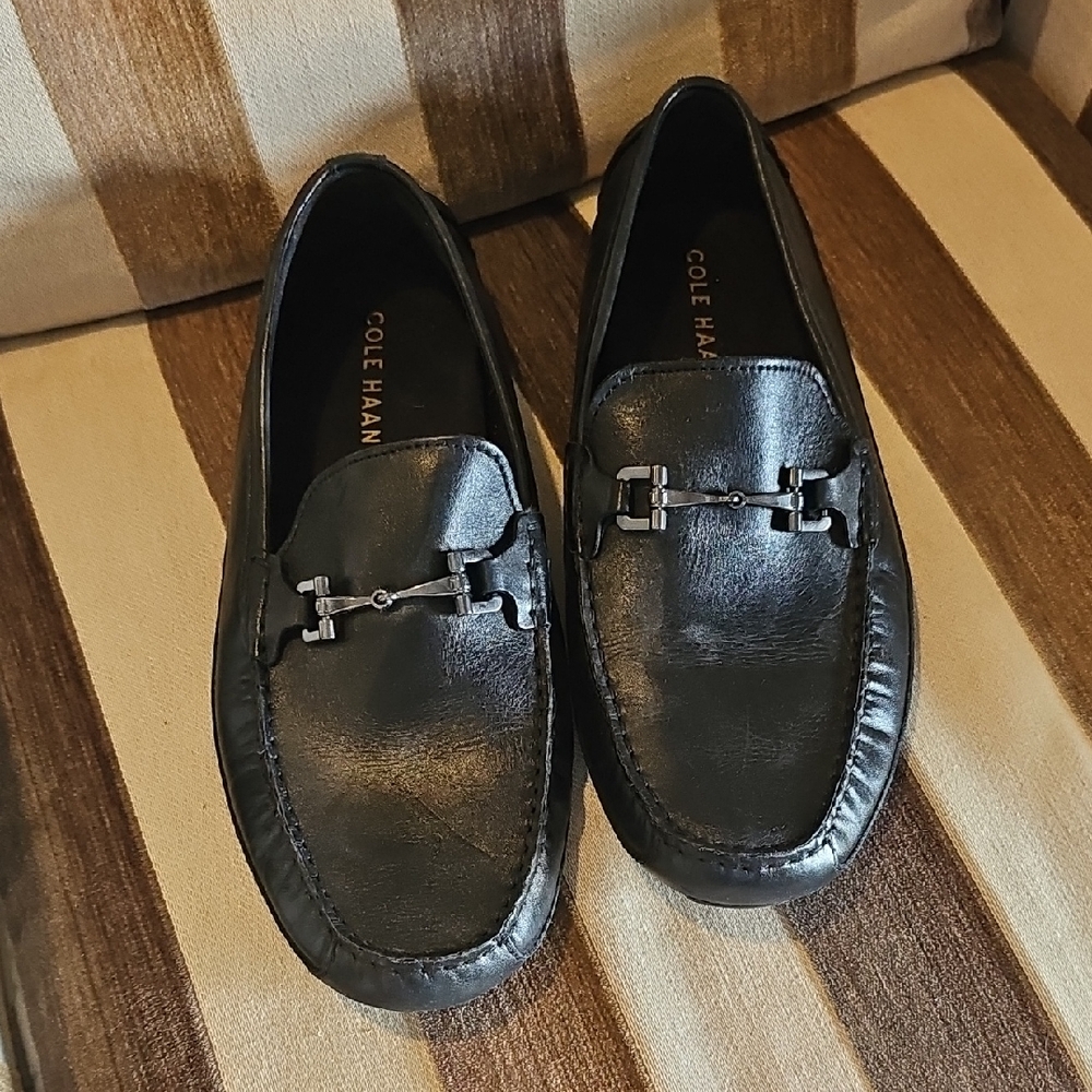 Cole Haan Black Leather Men's Slip-Ons
